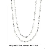 Geometric Casual Simple Style Korean Style 925 Sterling Silver Double Layer Necklaces Long Necklace Necklace Wholesale main image 6