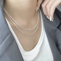 Geometric Casual Simple Style Korean Style 925 Sterling Silver Double Layer Necklaces Long Necklace Necklace Wholesale main image 7