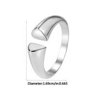 Casual Modern Style Simple Style 925 Sterling Silver Geometric Plating No Inlaid Women'S Wide Band Rings Open Rings Rings main image 6
