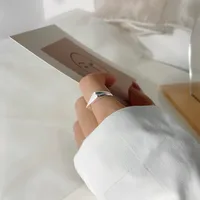 Casual Estilo Moderno Estilo Simple Plata De Ley 925 Corazón Sin Incrustaciones Mujeres Anillos De Banda Ancha Anillos Abiertos Anillos main image 6