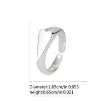 Casual Estilo Moderno Estilo Simple Plata De Ley 925 Corazón Sin Incrustaciones Mujeres Anillos De Banda Ancha Anillos Abiertos Anillos main image 8
