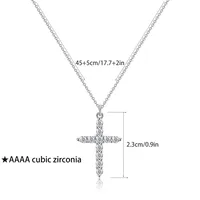 En Acier Inoxydable Plaqué Or Croix Pendentif Collier Plein Zircon Platine 18K Or Croix Collier Pour Les Femmes main image 3