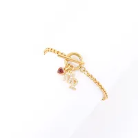 Constellation Heart Shape Elegant Simple Style Classic Style Zircon 201 Stainless Steel Artificial Crystal Copper Bracelets Wholesale main image 4