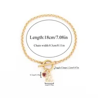 Constellation Heart Shape Elegant Simple Style Classic Style Zircon 201 Stainless Steel Artificial Crystal Copper Bracelets Wholesale main image 2