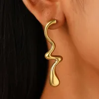 1 Pair S Shape Solid Color Elegant Lady Vacation 304 Stainless Steel 18K Gold Plated Plating Ear Studs main image 2