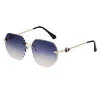 Square Casual Vacation Solid Color Pc Frameless Women's Sunglasses sku image 6