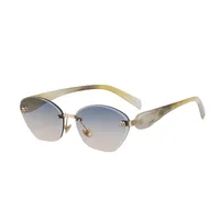 Retro Classic Style Geometric Pc Cat Eye Frameless Women's Sunglasses sku image 6