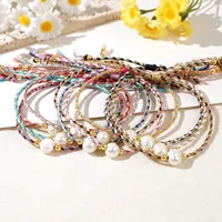 Geometric Casual Bohemian Imitation Pearl Rope Copper Bracelets Wholesale main image 3