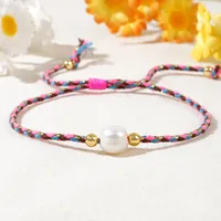 Geometric Casual Bohemian Imitation Pearl Rope Copper Bracelets Wholesale main image 4
