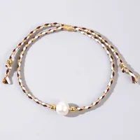 Geometric Casual Bohemian Imitation Pearl Rope Copper Bracelets Wholesale sku image 3
