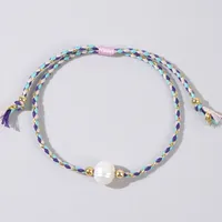 Geometric Casual Bohemian Imitation Pearl Rope Copper Bracelets Wholesale sku image 5