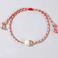 Geometric Casual Bohemian Imitation Pearl Rope Copper Bracelets Wholesale sku image 6