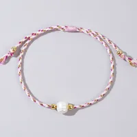 Geometric Casual Bohemian Imitation Pearl Rope Copper Bracelets Wholesale sku image 7