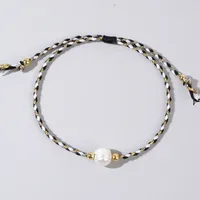 Geometric Casual Bohemian Imitation Pearl Rope Copper Bracelets Wholesale sku image 8