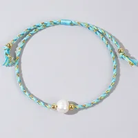 Geometric Casual Bohemian Imitation Pearl Rope Copper Bracelets Wholesale sku image 10