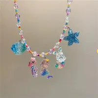 New New Style Colorful Beaded XINGX Small Flower Bear Necklace Cute Children Cartoon Beads Of Necklace Necklace Necklace sku image 32