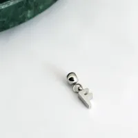 1 Pieza Acero Inoxidable 304 Chapados en oro de 18k Letra Colgante sku image 21