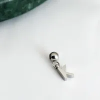 1 Pieza Acero Inoxidable 304 Chapados en oro de 18k Letra Colgante sku image 19