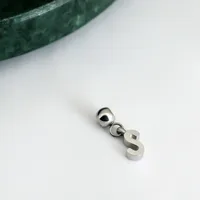 1 Pieza Acero Inoxidable 304 Chapados en oro de 18k Letra Colgante sku image 17