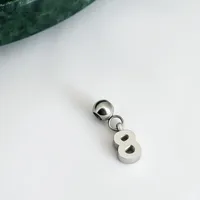 1 Pieza Acero Inoxidable 304 Chapados en oro de 18k Letra Colgante sku image 15