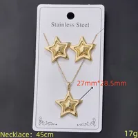 Casual Glam Lady 304 Stainless Steel Geometric Heart Shape K Gold Plated Women's Jewelry Set sku image 12