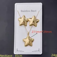 Casual Glam Lady 304 Stainless Steel Geometric Heart Shape K Gold Plated Women's Jewelry Set sku image 37