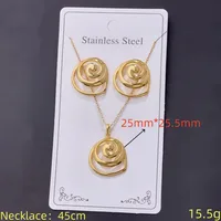 Casual Glam Lady 304 Stainless Steel Geometric Heart Shape K Gold Plated Women's Jewelry Set sku image 29