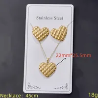Casual Glam Lady 304 Stainless Steel Geometric Heart Shape K Gold Plated Women's Jewelry Set sku image 24
