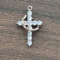 Stainless Steel Gold-plated Cross Pendant Necklace Full Zircon Platinum 18K Gold Cross Necklace For Women sku image 6
