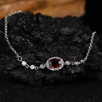 Geometric Elegant Shiny 925 Sterling Silver Natural Stone Crystal Bracelets Wholesale sku image 12