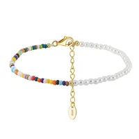 Vacation Classic Style Round Pearl Mother Pearl Shellfish Plating Women's Cord In Chain Bracelets Necklace sku image 7