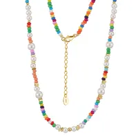 Vacation Classic Style Round Pearl Mother Pearl Shellfish Plating Women's Cord In Chain Bracelets Necklace sku image 6