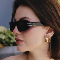 Special-Shaped Mirror Vacation Modern Style Geometric Pc Full Frame Women's Sunglasses main image 3