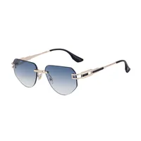 Square Retro Classic Style Geometric Pc Frameless Men's Sunglasses sku image 6