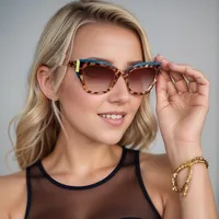 Ojo De Gato Ropa De Calle Leopardo Ordenador Personal Fotograma Completo Gafas De Sol Mujer main image 1