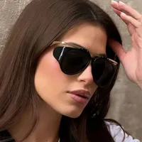 Special-Shaped Mirror Streetwear Geometric Pc Full Frame Women's Sunglasses main image 1