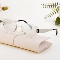 Oval Frame Vacation Modern Style Geometric Oval Pc Frameless Women's Sunglasses main image 2