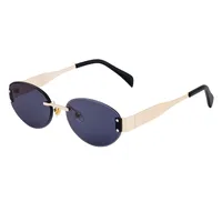 Oval Frame Vacation Modern Style Geometric Oval Pc Frameless Women's Sunglasses main image 4