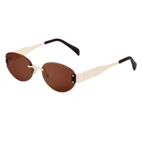 Oval Frame Vacation Modern Style Geometric Oval Pc Frameless Women's Sunglasses sku image 3