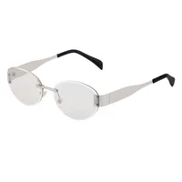 Oval Frame Vacation Modern Style Geometric Oval Pc Frameless Women's Sunglasses sku image 4