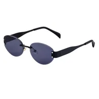 Oval Frame Vacation Modern Style Geometric Oval Pc Frameless Women's Sunglasses sku image 5