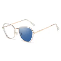 Square Hawaiian Vacation Discoloration Geometric Pc Full Frame Women's Sunglasses sku image 5