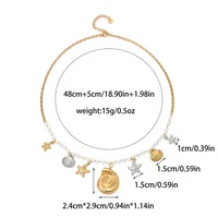 Starfish Conch Shell Elegant Baroque Style Beach 304 Stainless Steel Multi Charms Necklace Wholesale sku image 1