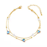 Acier Inoxydable 304 Décontractée Vacances Forme De Cœur Bracelet De Cheville main image 5