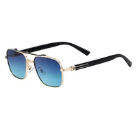 Square Vacation Solid Color Pc Gradient Tinted Lenses Full Frame Men's Sunglasses sku image 5