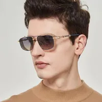 Square Vacation Simple Style Color Block Pc Gradient Tinted Lenses Full Frame Men's Sunglasses main image 1