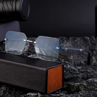 Cuadrado Estilo Simple Color Sólido Ordenador Personal Lentes Tintados Con Degradado Sin Marco Gafas De Sol Hombre main image 1