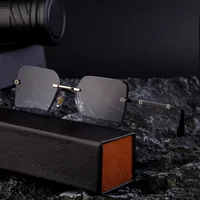 Carré Style Simple Couleur Unie Pc Verres Teintés Dégradés Sans Cadre Hommes De Lunettes De Soleil main image 2