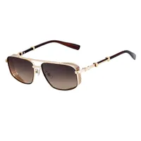 Square Vacation Simple Style Color Block Pc Gradient Tinted Lenses Full Frame Men's Sunglasses sku image 3