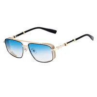 Square Vacation Simple Style Color Block Pc Gradient Tinted Lenses Full Frame Men's Sunglasses sku image 1